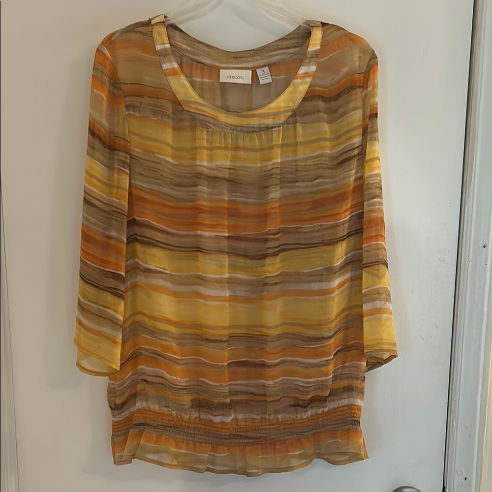 Chico's Multicolor Striped Women's Top size 3/XL